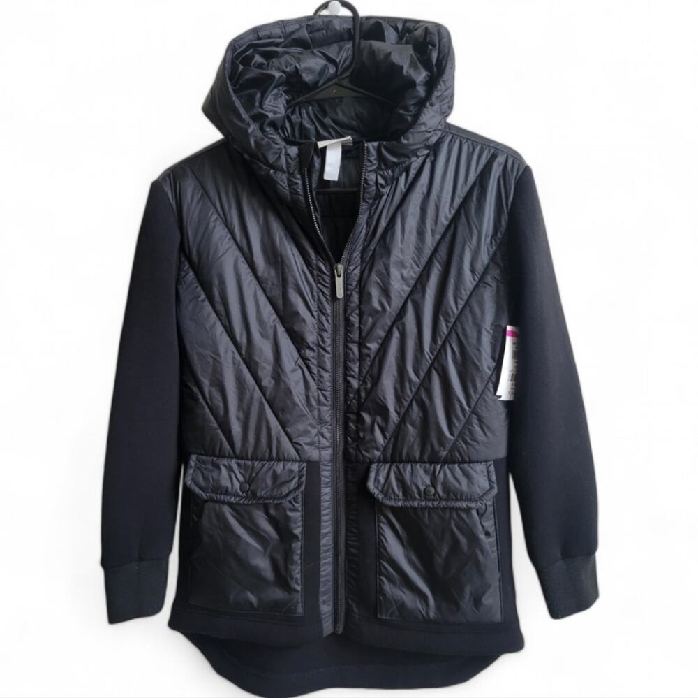 Zella Kids' Hybrid Puffer Jacket Size Medium Black